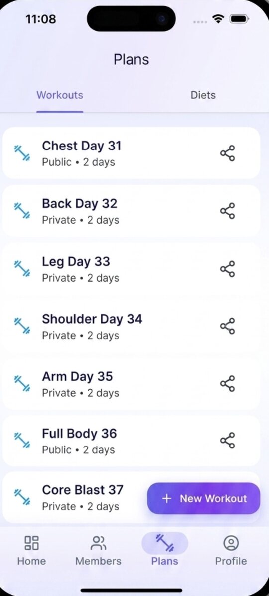 Gymnaro workout plan library